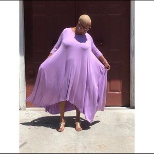 💜 3/4 Sleeve One-Size Maxi Dress w/ Pockets!!!